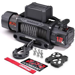 XINQI 12000 LB Electric Winch <strong>Hoist</strong> 12V/24V Wireless Remote Control Stainless Steel 9.5-10mm Rope for ATV/UTV Tractor Boat - Product Image 3