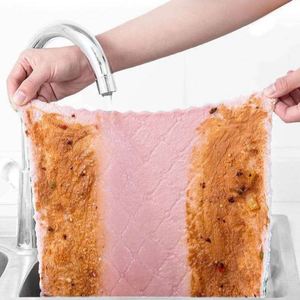 Serviette de cuisine absorbante en velours corail, non-adhésive, sans peluches, épaisse, en coton, pour la vaisselle et le nettoyage - Product Image 4