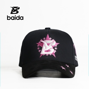 Casquettes Personnalisées Sombrero Dandy 5 Panneaux en Coton Dobby Premium, Casquette de Baseball avec Bordure en Daim et Motif Lettres - Product Image 1