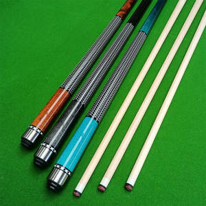 Taco <span class=keywords><strong>de</strong></span> Billar <span class=keywords><strong>de</strong></span> Madera <span class=keywords><strong>de</strong></span> Fresno <span class=keywords><strong>de</strong></span> Alta Calidad OEM <span class=keywords><strong>de</strong></span> 2 Piezas con Unión <span class=keywords><strong>de</strong></span> Acero Inoxidable, Cabeza Dividida 1/2, Ligero, 20 oz, Incluye Funda para Taco - Product Image 2