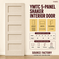 Porte intérieure Shaker blanche à 5 panneaux, en bois massif apprêté, avec âme en MDF, 36x96 pouces, à 90 degrés, pré-montée et prête à l'emploi
