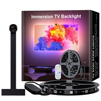 Kit d'éclairage USB/TV, bande LED à changement de couleur synchronisée avec la musique, 5 mètres, DC5V, télécommande, certifié CE/EMC, RGBIC