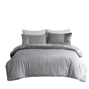 US Size Home Textile Microfiber Bedding Velvet Patchwork <strong>Duvet</strong> Cover Set Comforter Cover Pillowcase Set - Product Image 1