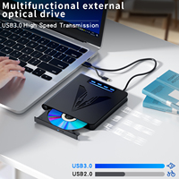 2025 Model 7-in-1 External Optical Drive With HUB and USB Flash Disk Player SD/TF Card Reader DVD CD burner for Laptop