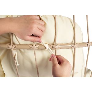 DB açık bahçe Rattan yumurta salıncak sandalye haki ahşap + PE Metal asılı sandalye oturma odası restoran avlu ev açık Furnitu - Product Image 4