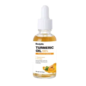 Hot Sale Private Label Organic Facial Serum Tumeric Skin Care Lightening Glowing Turmeric Face Brightening Serum Oil