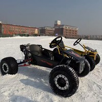 Kart à pédales tout-terrain à 4 roues à essence, transmission par chaîne, frein à disque, moteur 212cc 4 temps, kart de course tout-terrain pour adultes, kart de drift pour la plage