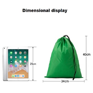 Custom Logo 210D <b>Waterproof</b> Polyester <b>Drawstring</b> Backpack Gym Sack Basketball Marathon Travel Plain Color Bulk Low MOQ OEM Facto - Product Image 3