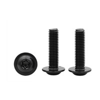 Sekrup Flens Mesin Kepala Tombol Torx Baja Anti Karat Hitam M1.4 M2 M2.5 M3 M4 M5 M6 dengan Ring dan Cincin Pelindung