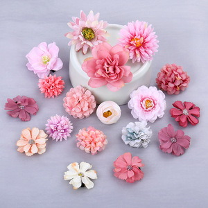 Lot de pinces à cheveux Kanzashi en tissu mélangé polyester faites à la main, style rétro, pour mariée, mariage, plage, vacances, accessoires de photographie - Product Image 5
