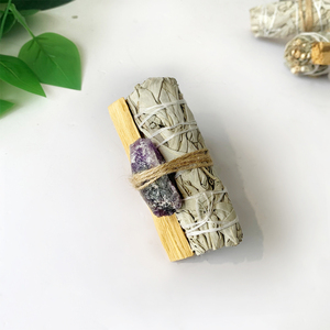 Juego de aromaterapia de piedra original de cristal de madera sagrada de Perú, salvia natural, Meditación de Yoga, purificación interior - Product Image 4