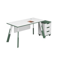 Bureau d'ordinateur de direction moderne de luxe, mobilier de travail modulaire avec tiroirs verrouillables pour PC