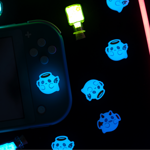 Ange lumineux fantôme Silicone souple pouce bâton poignée capuchon Joystick housse de protection pour interrupteur <span class=keywords><strong>Oled</strong></span> NS Lite Joycon étui à pouce - Product Image 4