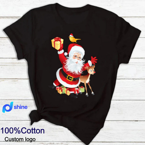 Maglietta Unisex in Morbido Cotone con Grafica di Babbo Natale, Produzione Diretta OEM/ODM, T-Shirt <span class=keywords><strong>Natalizia</strong></span> Anime - Product Image 1