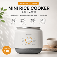 Nouveau produit 2026 : Mini cuiseur à riz 1L avec cuve intérieure en céramique, revêtement antiadhésif, forme hémisphérique, 400W, fonction maintien au chaud, tasse doseuse électrique et minuteur