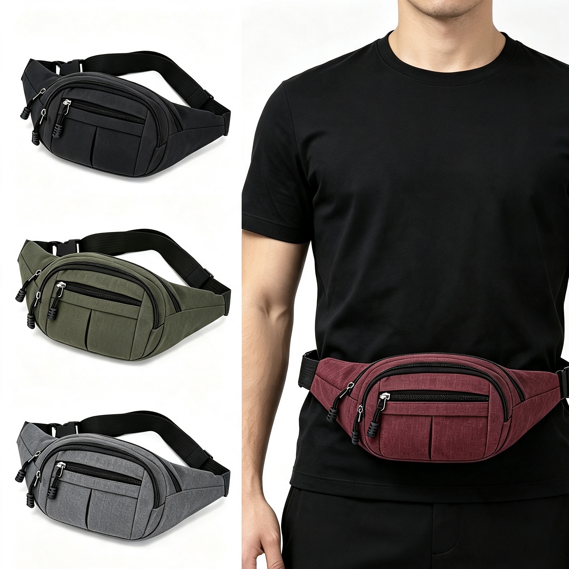 Waist Bag Multi Pockets Fanny Pack Waterproof