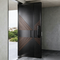 Porte d'entrée blindée en acier au design classique et moderne, porte principale pivotante en aluminium antivol pour la maison