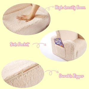 Fauteuil de jeu confortable et léger, facile à déplacer, couleur crème, housse en sherpa doux, canapé pour enfants - Product Image 4