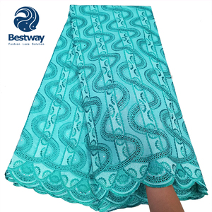 Bestway – tissu coréen 100% coton brodé en dentelle suisse - Product Image 3