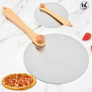 Folding Sustainable Stainless Steel Pizza Spatula With Wooden Handle for Oven and <b>Baking</b> Use - Product Image 2