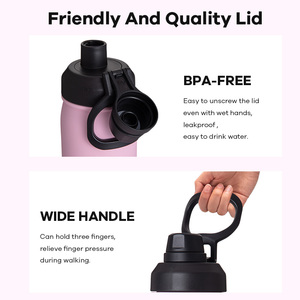 Paling Populer bebas BPA logo kustom Gym dinding ganda 304 baja tahan karat perjalanan vakum olahraga botol air dengan tutup pegangan olahraga - Product Image 2