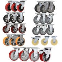 Robuste 100mm 125mm 150mm 200mm 4 pouces 5 pouces 6 pouces 8 pouces pu roulette en fonte roulette