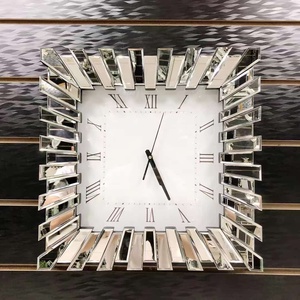 Horloge murale décorative créative en métal argenté <span class=keywords><strong>de</strong></span> 22 pouces, ronde ou carrée, pour la maison ou le <span class=keywords><strong>bureau</strong></span>, par Home Source - Product Image 5