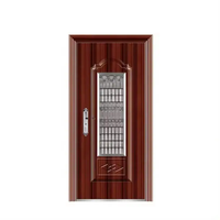 Porte d'entrée en acier de luxe au design moderne, porte d'entrée principale en acier avec bande décorative, en vente
