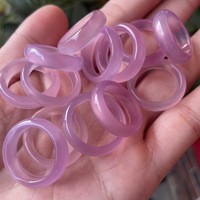 Nouvel arrivage Bague calcédoine rose Bagues en agate rose Accessoires de bijoux faits main Bague en jade naturel pour femmes Logo personnalisé 5g 1