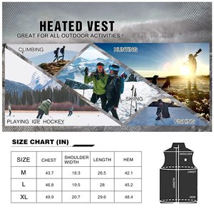 9 <b>Heating</b> Zones 2 Separate Controller Heated Vest <b>USB</b> Lightweight Electric Heated Jacket for Men - Product Image 6