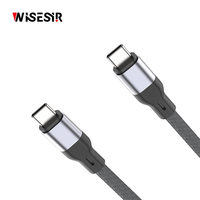 WISESIR kabel pengisi daya Cepat tipe c, kabel PD 60W C ke C Premium 3.0 USB Tipe C 20V 3A untuk iphone 17 16 iPad
