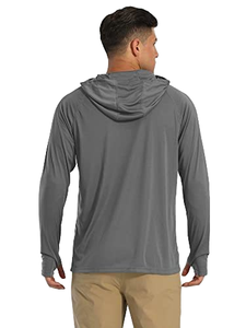 Lanyu Hombres UPF 50 + Chaqueta de rendimiento de pesca de manga larga Camisa Protección solar <span class=keywords><strong>UV</strong></span> Sudadera con capucha para senderismo al aire libre para adultos - Product Image 2