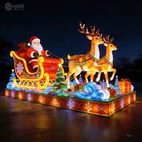 Décoration de renne rougeoyante faite à la main de qualité supérieure-Lanterne de renne LED pour décoration extérieure de Noël e
