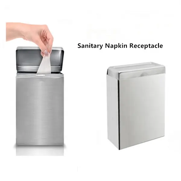 Tempat sampah Stainless Steel komersial 4,5l tutup atas Flip pembersih feminin