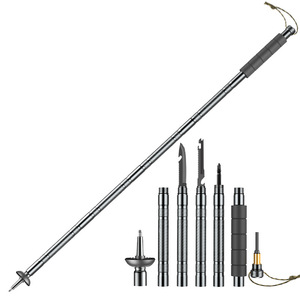 Bâton de randonnée télescopique multifonctionnel en alliage d'aluminium de 106 cm avec outils pour la marche en plein air - Product Image 1