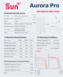 Panneau solaire SunPlus 695W N-Type bifacial double vitrage |   Conception à demi-cellule |   Boîte de jonction IP67 |   Efficacité de 22,53% |   Industriel - Product Image 6