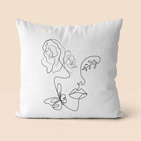 Housse de coussin carrée à imprimé géométrique abstrait en peluche courte et lin peau de pêche, nouvelle collection transfrontalière pour canapé et maison