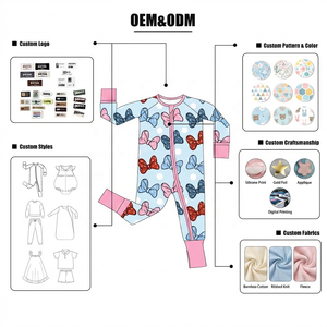 Tutina per Neonati in Viscosa di Bambù Morbida, Elastica e Traspirante con Logo Personalizzato OEM, per Bambini e Bambine, con Cerniera a Doppio Senso - Product Image 5
