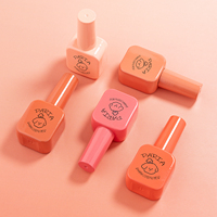 Bouteille de vernis à ongles en gel orange et rouge, bouteille en verre avec bouchon et pinceau, vide, 7 ml, logo personnalisable