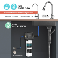 Purificateur d'eau sous évier à débit rapide, filtre à eau à changement rapide pour la maison, moins de déchets