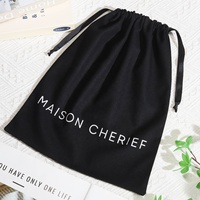 Housses de sac à poussière en tissu lin coton noir doux et écologique imprimé Sizelogo personnalisé pour sacs à main sacs à main chaussures