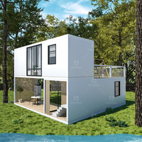 Maison Modulaire Préfabriquée Moderne de Luxe en Panneaux Sandwich d'Acier, Économique, Portable, 2 Chambres, Mini-Maison Extensible, Conteneur en Kit