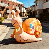 Mascotte gonflable géante de 2,4 m en forme d'escargot de dessin animé, modèle d'insecte gonflable surdimensionné pour événements promotionnels, festivals et divertissements