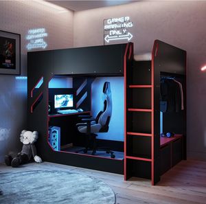 Moderno per bambini podbed gaming letto a soppalco con scrivania singolo gamer letto a soppalco per il ragazzo e la ragazza camera da letto - Product Image 2