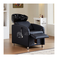 Fauteuil de lavage multifonction moderne pour salon de beauté, semi-allongé, avec réglage des pieds, pour massage, lavage de cheveux et soin du cuir chevelu