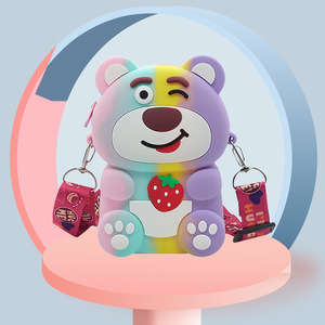 กระเป๋าใส่เหรียญสะพายไหล่ได้2024สำหรับเด็กผู้หญิงเด็กผู้ชายผู้หญิงกระเป๋าใส่เหรียญขนาดเล็กกระเป๋าซิลิโคนลายการ์ตูน - Product Image 5