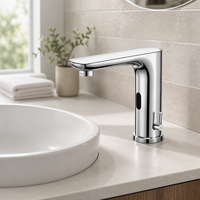 Robinet de lavabo de salle de bain moderne à poignée unique, avec cartouche céramique, automatique, intelligent, sans contact, à capteur, à poser sur le comptoir, pour la vente en gros