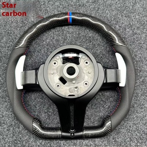 Volant sport en cuir avec assemblage en fibre de carbone, 4 branches, pour châssis F, kit de mise à niveau pour voitures électriques M3/M5/M6 - Product Image 1
