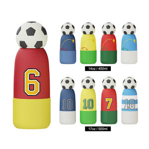 Bouteille d'eau de football de haute qualité pour enfants, motif animal de dessin animé mignon, tasse d'extérieur pour enfants avec base antidérapante en silicone - Product Image 4