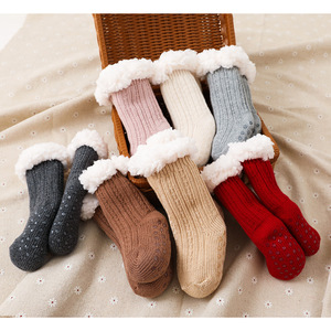 Enfants garçons filles pantoufles chaudes chaussettes mignon Animal doux épaissir hiver thermique polaire floue antidérapant enfants maison chaussettes - Product Image 1